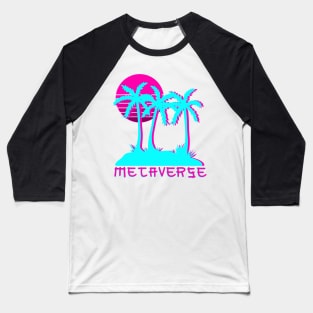 Retro Metaverse NFT Retro Defi Cyberpunk Vapourware Aesthetic Crypto Baseball T-Shirt